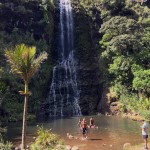 me in the main waterfall, karekare