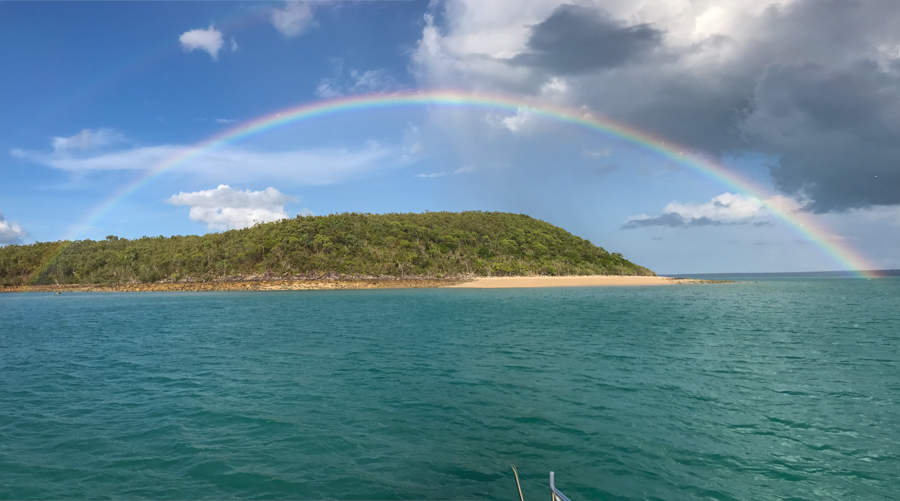 rainbow over bosenquet islet